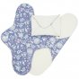 Imse Cloth Pad Starter Kit - ImseVimse Garden, 3 pad sizes in blue garden print