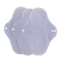 3 pack of Imse Vimse classic reusable period pads in the denim solid colour on a white background