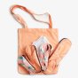 Imse Menstrual Cloth Pad Starter Kit - Orange Sparkle with 8 pads in 4 different sizes, a matching tote bag and a wash bag on a white background