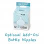 Klean Kanteen optional baby bottle nipple accessories on a white background