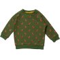 LGR green sweatshirt with apple prints all over. white background