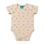 LGR fairtrade short sleeve baby body suit in the sunshine and rainbows print on a white background