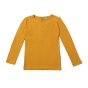 LGR golden ochre long sleeve ribbed childrens organic cotton top with buttons. white background