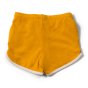 Back of the organic cotton little green radicals gold childrens shorts on a white background