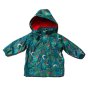 LGR childrens midnight jungle recycled bottle waterproof raincoat laid out on a white background
