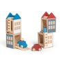 Lubulona eco-friendly handmade wooden Summerville town playset on a white background