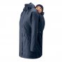Mamalila Dublin Babywearing Rain Coat in Navy. A maternity and babycarrying hooded rain coat in navy blue. Front view, with babycarrying insert at back. White background