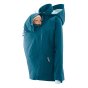 Mamalila womens eco-friendly outdoor adventure babywearing coat in teal on a white background