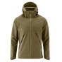 Front of the Mamalila eco-friendly mens softshell allrounder babywearing jacket in the khaki colour on a white background
