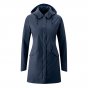 Mamalila Dublin Babywearing Rain Coat in Navy. A maternity and babycarrying hooded rain coat in navy blue. Front view, without inserts. White background
