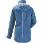 Mamalila Shelter Babywearing Rain Jacket in Vintage Blue. Rear view of this technical babywearing rain coat on a white background