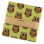 Maxomorra organic cotton owl print craft fabric pack on a white background