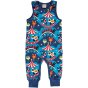 Maxomorra childrens organic cotton dungarees in the fairground print on a white background