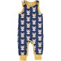 Maxomorra childrens organic cotton dungarees in the mouse print on a whit background