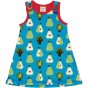 Maxomorra childrens organic cotton playdress in the pear print on a white background