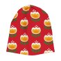 Maxomorra childrens organic cotton beanie hat in the tulip colour on a white background