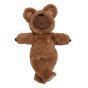 Olli Ella eco-friendly brown fluffy bear soft toy laying on a white background