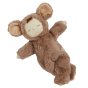 Olli Ella eco-friendly soft brown mouse cuddly toy laying on a white background