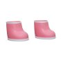Olli Ella dinkum doll wellington boots in pink on a white background