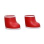 Red olli ella dinkum doll toy wellington boots on a white background