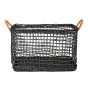 Large olli ella eco-friendly woven rattan cabouche basket in the ink colour on a white background