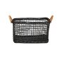 Medium olli ella eco-friendly woven rattan cabouche basket in the ink colour on a white background