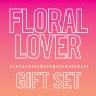 Floral lover written on pink background