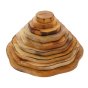 Papoose plastic-free stacking wooden pyramid toy on a white background