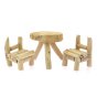 Papoose handmade wooden miniature dolls table and chairs set on a white background