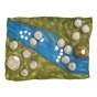 Top view of the Papoose kids jurassic felt play mat on a white background