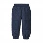 Patagonia eco-friendly childrens winter quilted jogger trousers in new navy on a white background