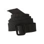 Patagonia adults adjustable friction belt in black rolled up on a white background