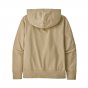 Back of the Patagonia eco-friendly kids khaki graphic hoody on a white background