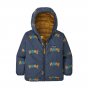 Patagonia eco-friendly childrens double sided waterproof coat on a white background