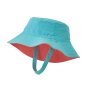 Reverse side of the Patagonia childrens coral bucket sun hat on a white background