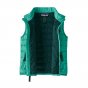 Patagonia eco-friendly waterproof recycled polyester kids gilet vest open on a white background