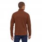 Man stood backwards wearing the red Patagonia mens knit fleece jacket on a white background