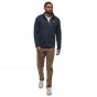 Man walking in the eco-friendly Patagonia recycled better sweater zip up jacket on a white background