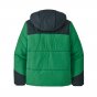 Back of the Patagonia nettle green eco-friendly winter puffer jacket on a white background