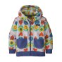 Patagonia kids organic synch cardigan in the my planet: beluga colour on a white background