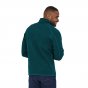 Man stood backwards wearing the Patagonia better sweater insulated winter fleece jacket on a white background