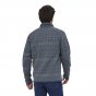 Man stood backwards wearing the Patagonia eco-friendly better sweater mens knit jumper on a white background