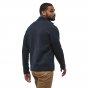 Man facing backwards wearing the Patagonia eco-friendly better sweater jacket in new navy on a white background