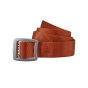 Patagonia adults adjustable sandhill rust tech web belt rolled up on a white background