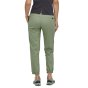 Woman stood backwards on a white background wearing the Patagonia eco-friendly hampi rock pants in the sedge green colour