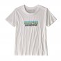 Patagonia womens eco-friendly organic cotton pastel p-6 logo crew t-shirt on a white background