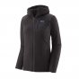 Patagonia womens eco-friendly r1 air full zip hoody in black on a white background