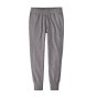 Patagonia womens organic cotton ahnya pants in the salt grey colour on a white background