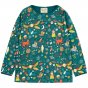 Piccalilly GOTS organic cotton long sleeved childrens fitted top in the harvest festival print
