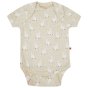pale cream organic cotton short-sleeve baby body with an adorable white rabbit print from piccalilly